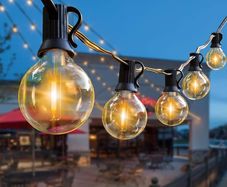 MASSIVE SALE Outdoor LED String Lights 36.5M/120FT, G40 Globe Patio Lights Energy Saving with 62 Bulbs(2 Spare), Waterproof Shatterproof Hanging Connectable Festoon Lights for Outside Garden Backyard MULTIPLE SIZES AVAILABLE