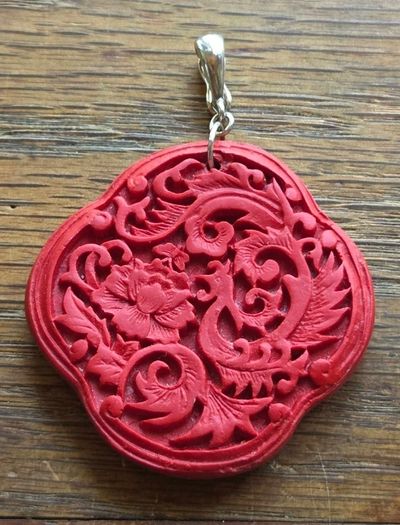 Cinibar Chinese pendant