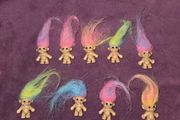 Lot of 9 Vintage Mini Trolls