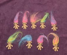 Lot of 9 Vintage Mini Trolls