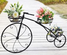 Sturdy 3 Tier Metal Tricycle Plant Stand Stylish Indoor & Garden Display