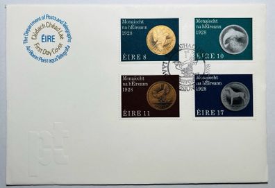 Ireland 1978 First Irish Coinage 50th Anniversary FDC Envelope Full Set 4 Stamps