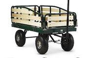 Handcart, Hand Cart, Folding Side Panels, Weather-Resistant, 300 kg Load Capacity, Transport Heavy Loads, Sturdy Frame, Large Cargo Space, Dark Green