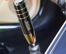 NOS Racing Weighted Shift Knob Black & Gold Manual Gear Stick Universal Fit