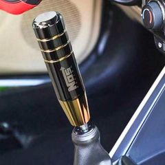 NOS Racing Weighted Shift Knob Black & Gold Manual Gear Stick Universal Fit