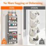 Over the Door Storage, Clear Hanging Organiser with 4 Mesh Side Pockets, Anti Tilt 40 lbs Load Behind Door for Dorm, University Essentials, Room, Bedroom, Kitchen, Light Grey, 5 Shelf, 1 Pack Image 6