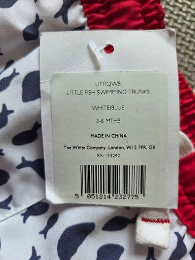 3-6m, With Tags The Little White Company Swimming Trunks