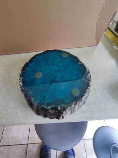 Large solid stone ashtray. Heavy! Weighs over 4 lbs