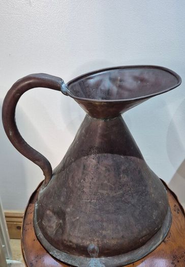 Antique 19th C. Copper 1-Gallon Haystack Jug  Official VR Lead Stamp