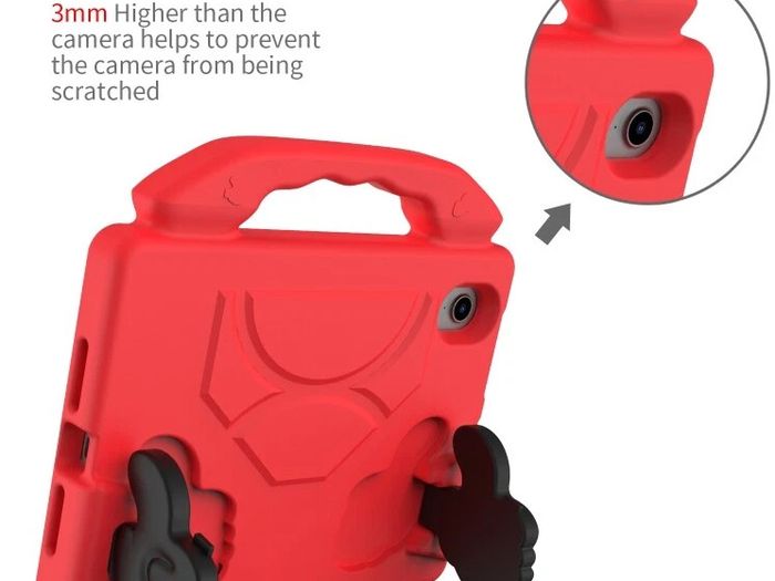 For Apple iPad Mini 6 Kids Friendly Case Shockproof Cover With Thumbs Up - Red