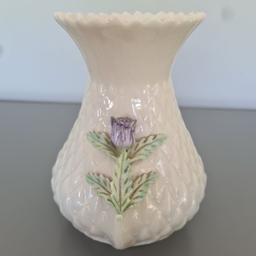 Vase Belleek Purple THISTLE
