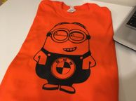 main image for ad Funny Bmw Minion Printed In Black Carbon Fiber T-shirt Great Gift Idea Present
