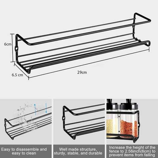 Spice Rack Wall Mounted 4 Pack Spice Rack for Inside Cupboard Adhesive Spice Organiser Kitchen Cupboard Organiser