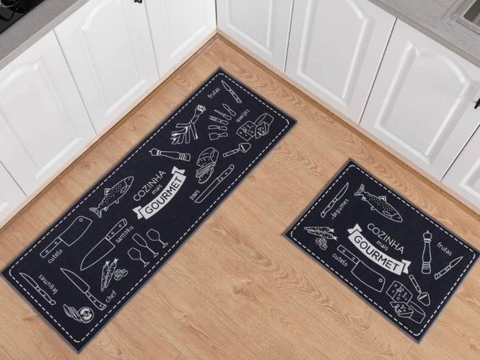 2 Pcs Non-slip Kitchen Mats and Rugs Washable Rubber Backing Doormat Runner Microfiber Rug Set (MULTIPLE DESIGNS, SEE PHOTOS)