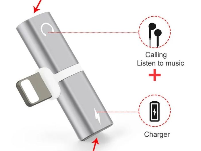 Dual 8 Pin Charger and Audio Adapter For iPhone 12 11 XS MAX XR 8 Plus