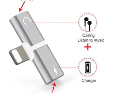 Dual 8 Pin Charger and Audio Adapter For iPhone 12 11 XS MAX XR 8 Plus