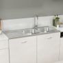 Kitchen Sink with Double Sinks Silver 1200x600x155 mm Stainless Steel Image 3