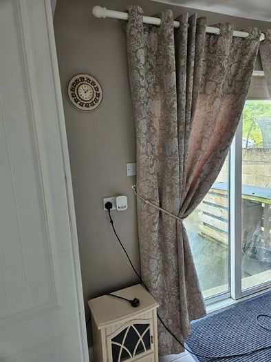 Taupe/grey very heavy lined curtains