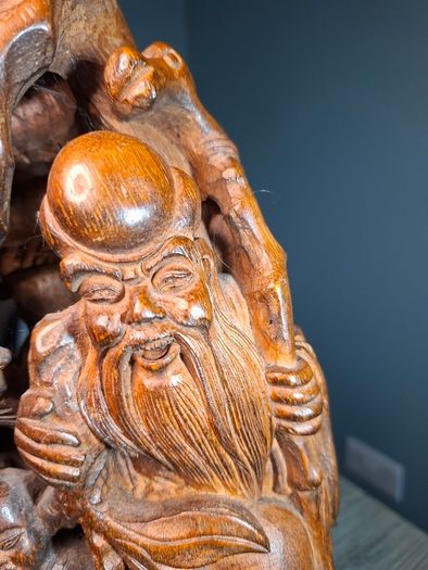 Chinese Wood Carving Qing Large 35cm