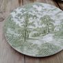 Green transferware plates, 10 inch /25cm diameter Image 3