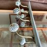 New Unused Stylish Entryway Mounted Ceramic and Brass Coat Hanger Image 6