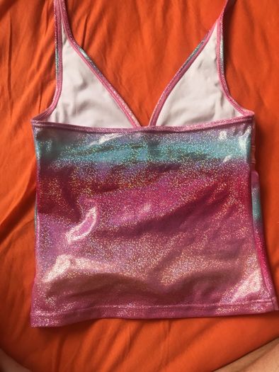 Glittery swim top, age 10