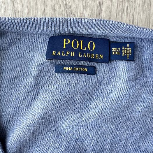 Polo Ralph Lauren Mens 3XL Blue Pima Cotton Jumper