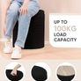 Boucle Ottoman Storage, Foot Rest Stool Seat, Folding Footstool for Living Room, Sherpa Ottoman for Bedroom, Black, 37x37x45 cm Image 5