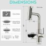Pull Out 1 Hole Stainless Steel Kitchen Mixer Tap with Glass Washer 4 Spray Modes High Pressure Kitchen Sink Taps with Glass Rinser, Single Handle Tap for Kitchen, Bar, RV, Brushed Nickel Image 8