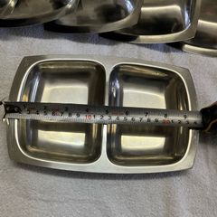 Vintage stainless steel serving dish