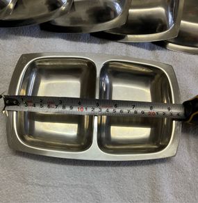 Vintage stainless steel serving dish