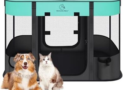 Foldable Pet Playpen,Cat Dog Playpen,Portable Dog Cage soft Portable Exercise Kennel Tent,Puppy Pen Indoors/Outdoors Pet Tent Fence(S(70 55 45cm))