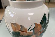 Large Hand Painted Avoca Blue  Canister with lid