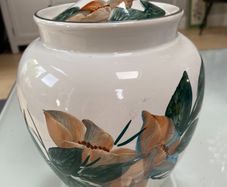 Large Hand Painted Avoca Blue  Canister with lid