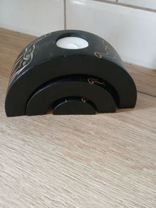 New Wooden 3 Pc Elephant Csndle Holders