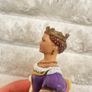 2002 Papo Medieval Attire Queen Approx. 9 cm. Damaged Nose Used Please see photos Image 5