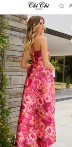 Chi Chi London Pink Strapless Dress