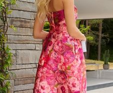 Chi Chi London Pink Strapless Dress