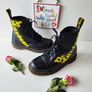Dr Doc Martens logo brand print 1460 8 hole black yellow boots UK 6 EU 39 US 8 Image 9