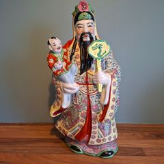 Chinese Famille Rose Republic Porcelain Fu Sanxing Figure