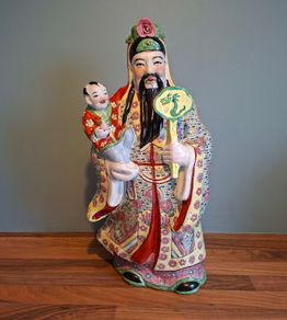 Chinese Famille Rose Republic Porcelain Fu Sanxing Figure