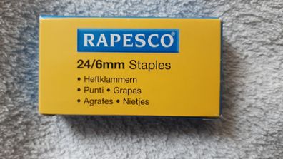 Rapesco 24/6mm Staples Galvanised 1000 Home Office School College