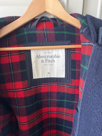 Abercrombie & Fitch Men's Navy Duffle Coat Size Medium