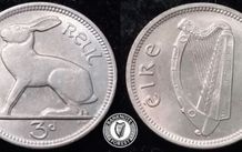 [#2532] - Ireland 1967 | Irish 3d | 3 Pence | Hare | KM.12a | MS