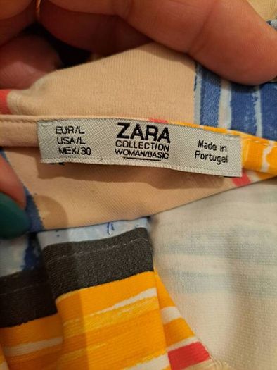 Zara elastic multi colour top size L UK 12/14 EU40/42 Perfect condition Postage included