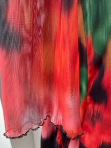 Boohoo Petite blurred floral mesh flare sleeve dress size 16