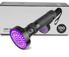 UV 100 LED Ultraviolet torch in box w/batteries