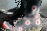 Vintage Dr Martens / Docs Size 5 1460 Rub Off Leather Boots in Acid Red, Navy and White