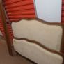 Antique French Oak and Upholstered Queen size bed  circa 1930s in Great condition Image 5