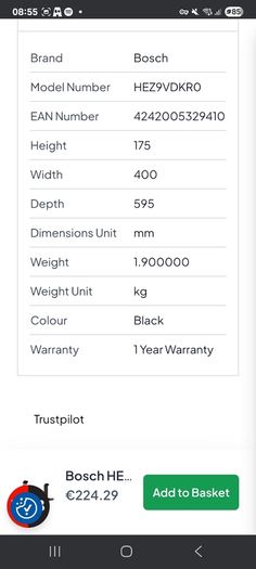 Bosch Vented Hob Recirculating Kit